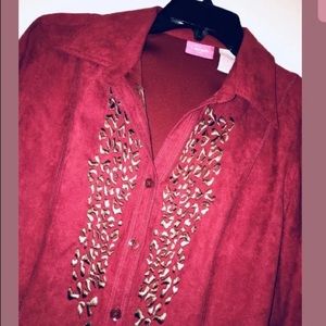 🌺HP!!🌺❤️NWOT Faux Suede Top SzPM